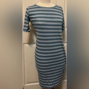 Lularoe size large Striped Blue and White Women's Dress